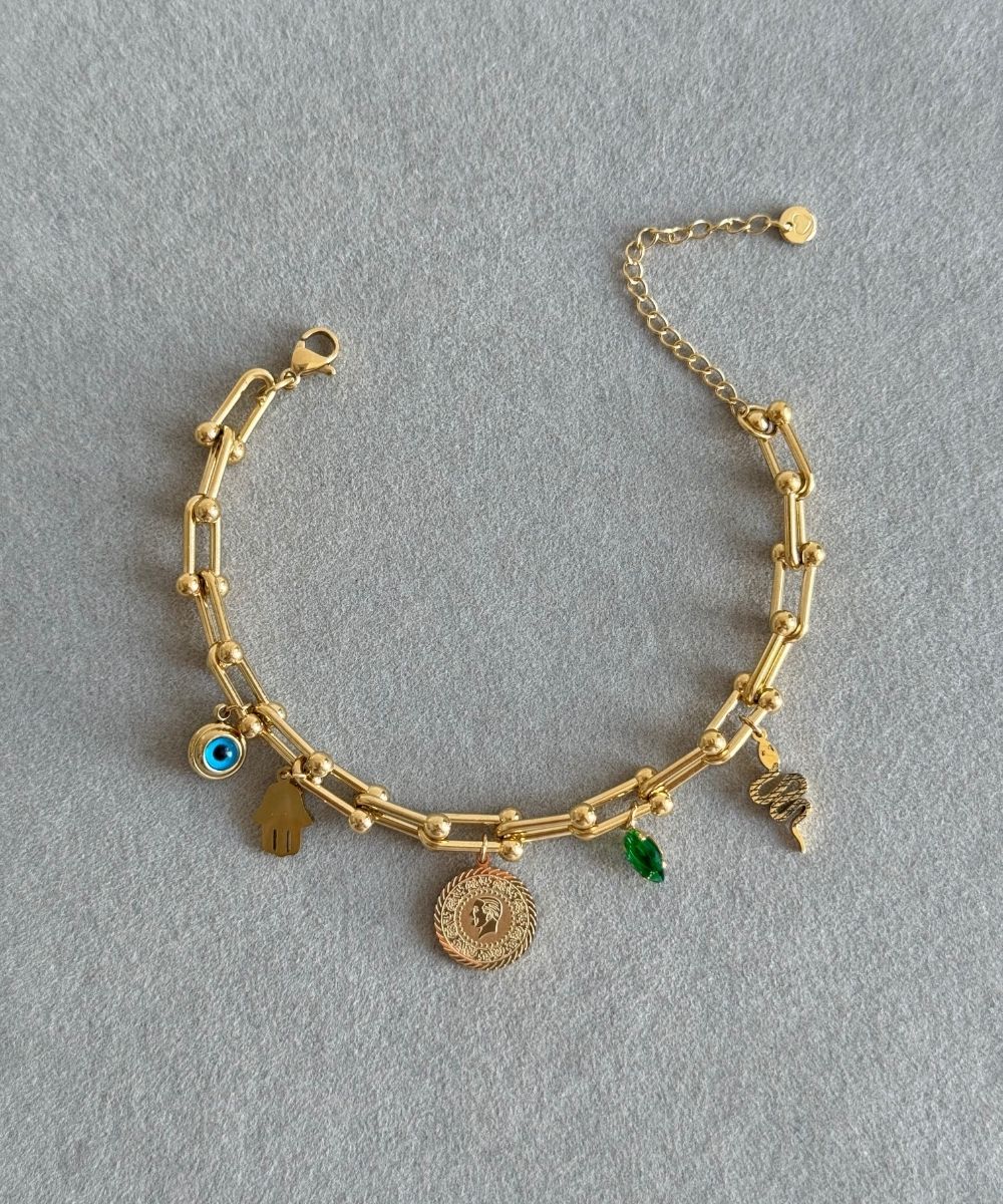 Çelik Tfny Charmlı Bileklik