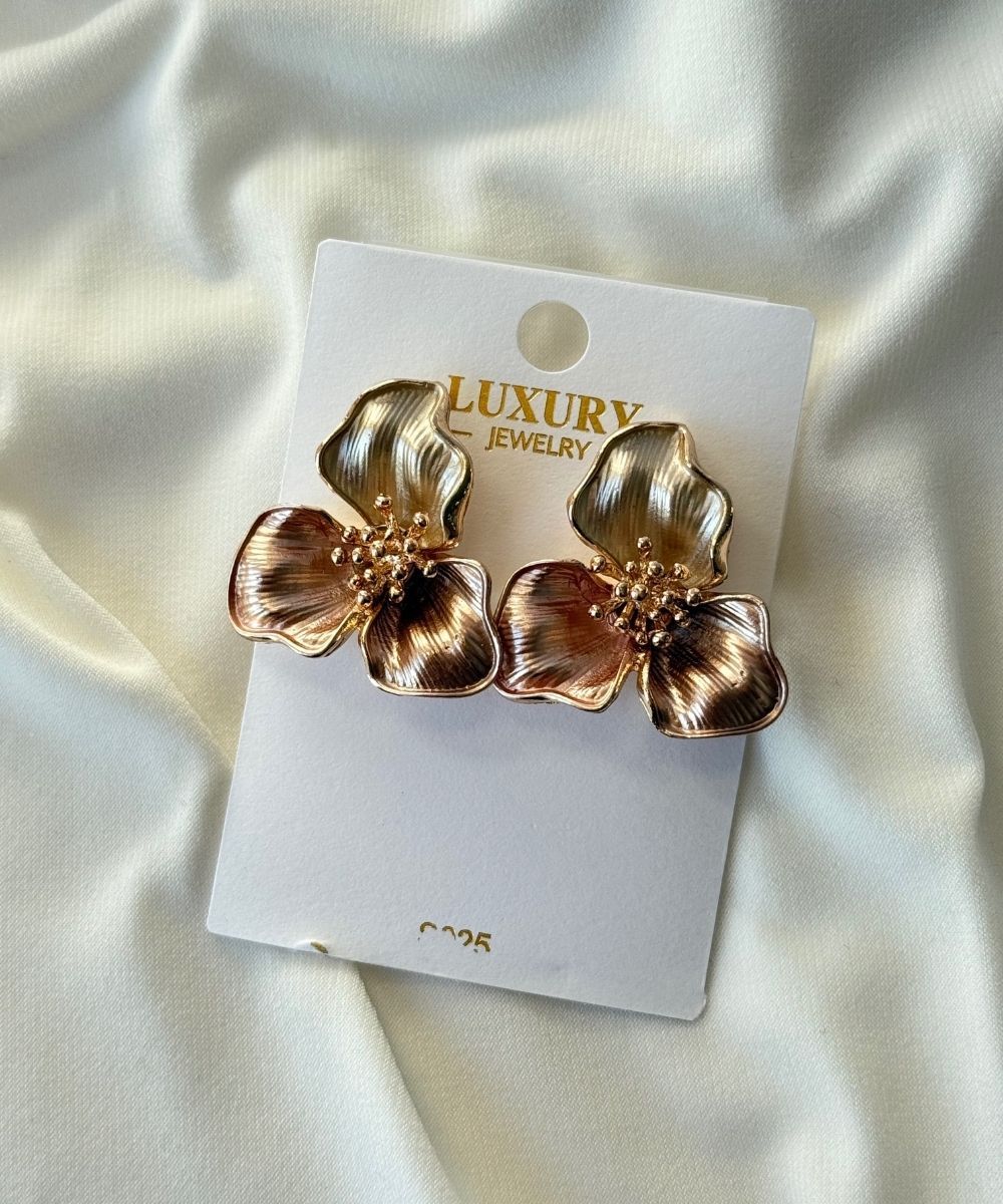 Bijuteri Sade Çiçek Küpe