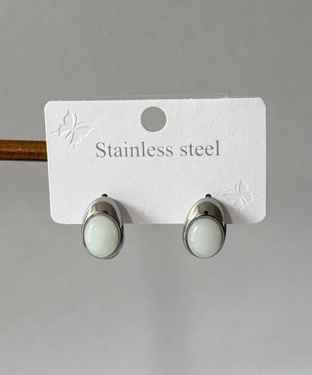 Çelik Sedef Boncuk Gold Küpe