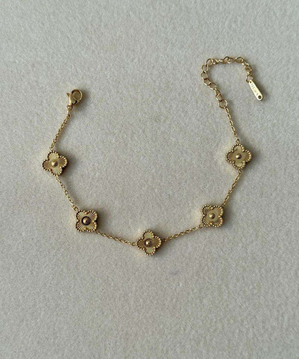 Çelik Küçük Yonca Sarı Bileklik