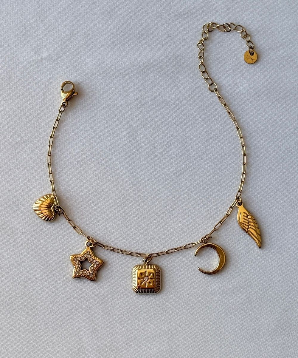 Çelik Ay Yıldız Kanat Bileklik