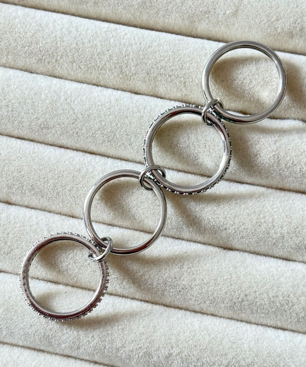 Xuping 4'Lü Yeşil Taşlı Numaralı Yüzük