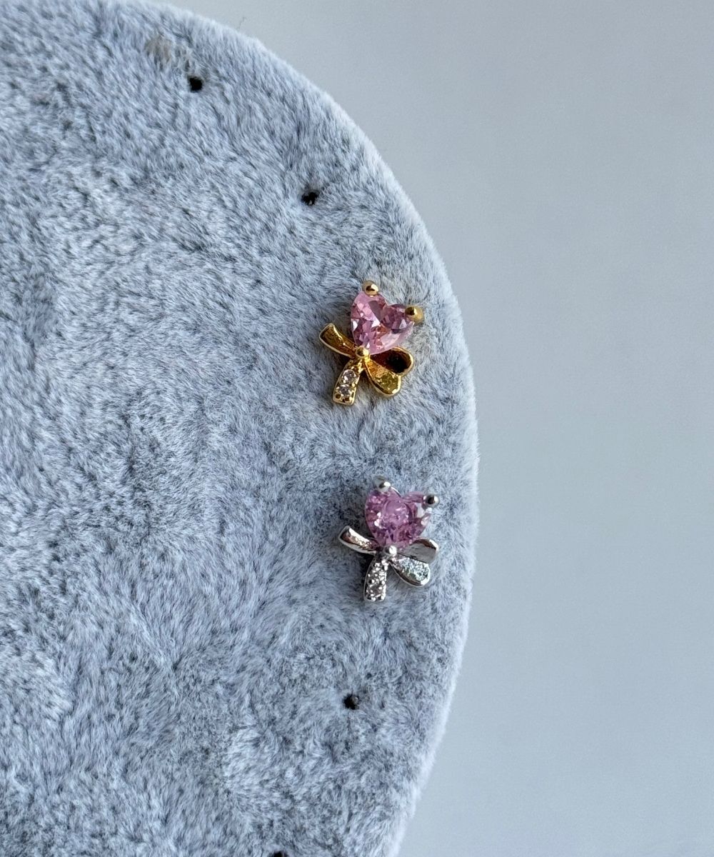 Çelik Kalp  Pembe Tragus Piercing