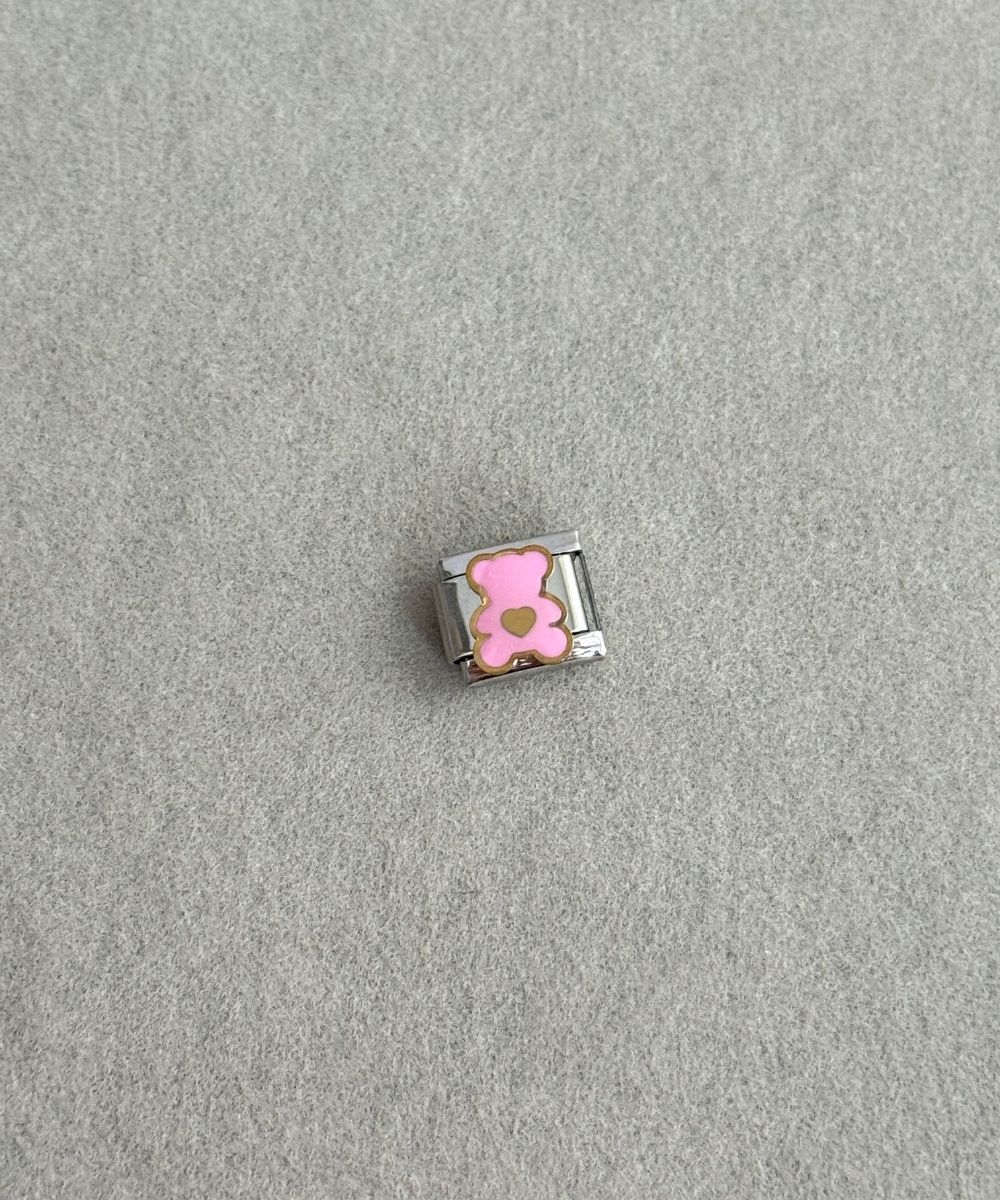 Çelik Pembe Ayıcık Nomi Charm