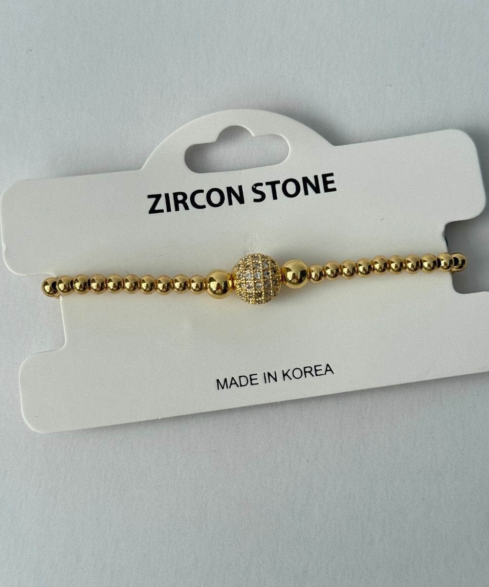 Zirkon Taşlı Top Bileklik
