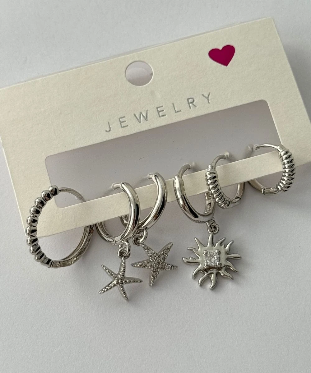 Bijuteri Deniz Yıldızı 6'Lı Küpe