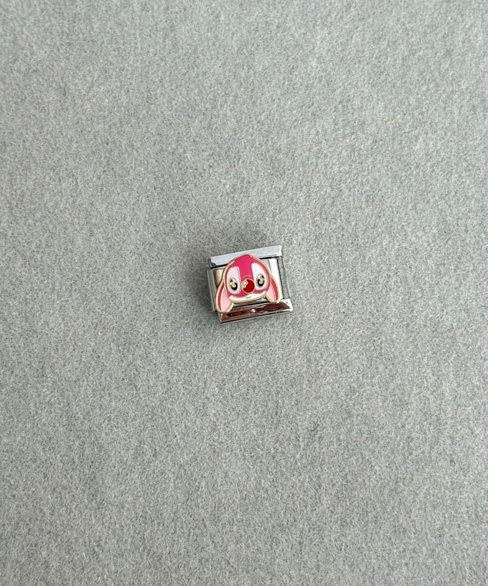 Çelik Pembe Stitch Nomi Charm