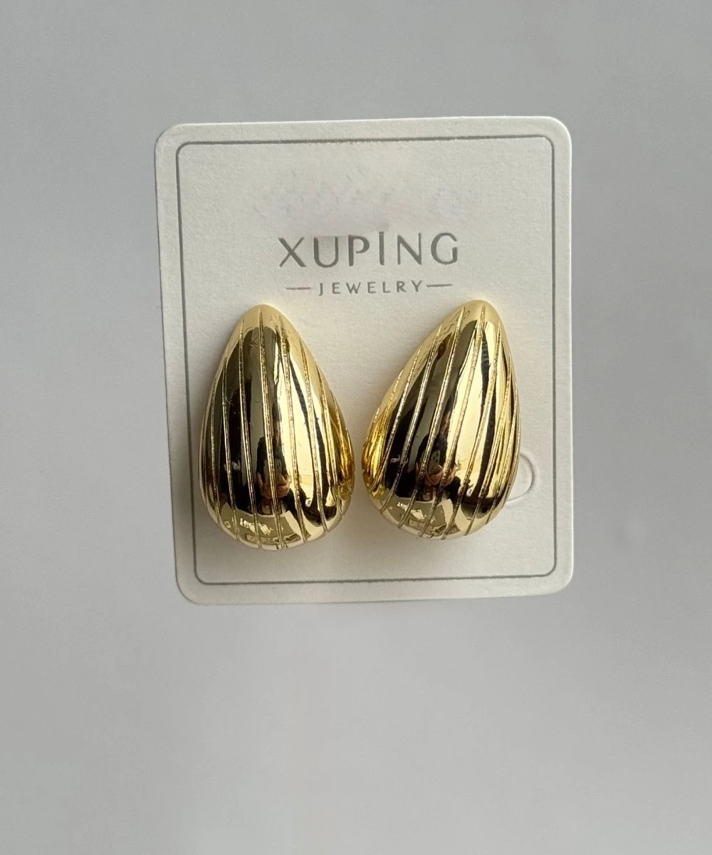 Xuping Çizgili Damla Küpe