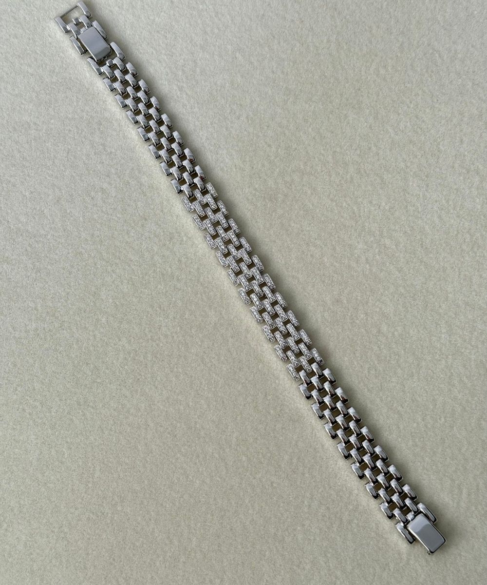 Xuping Kalın Beş Şerit Silver Bileklik