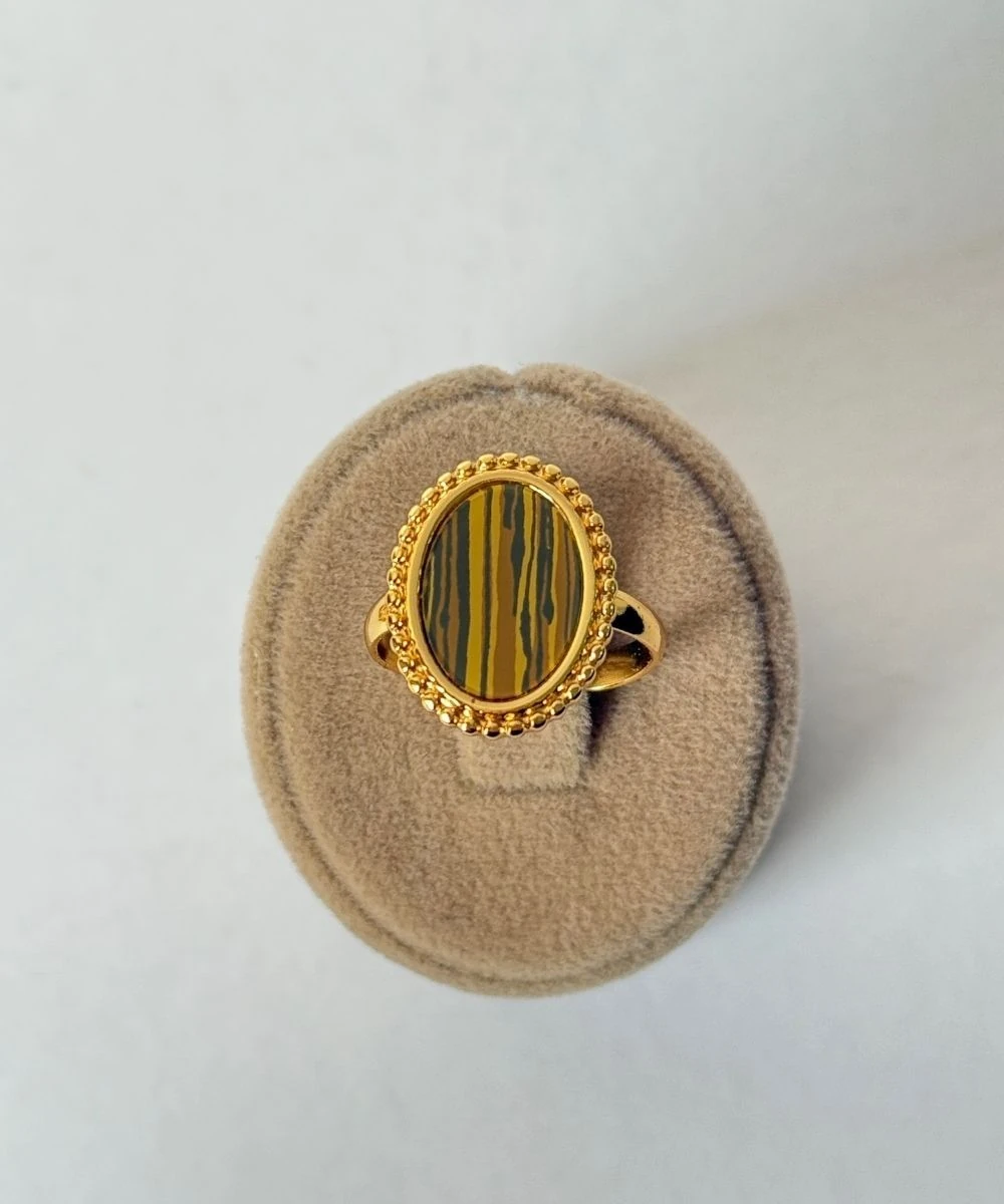 Çelik Kamuflajlı Oval Ayarlamalı Yüzük