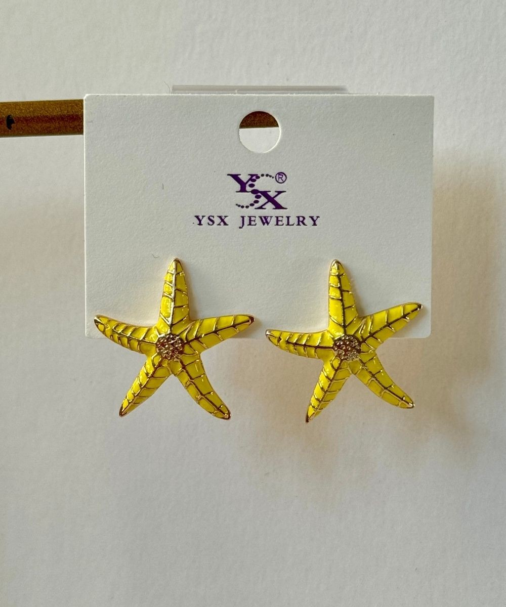 Ysx Deniz Yıldızı Sarı Küpe