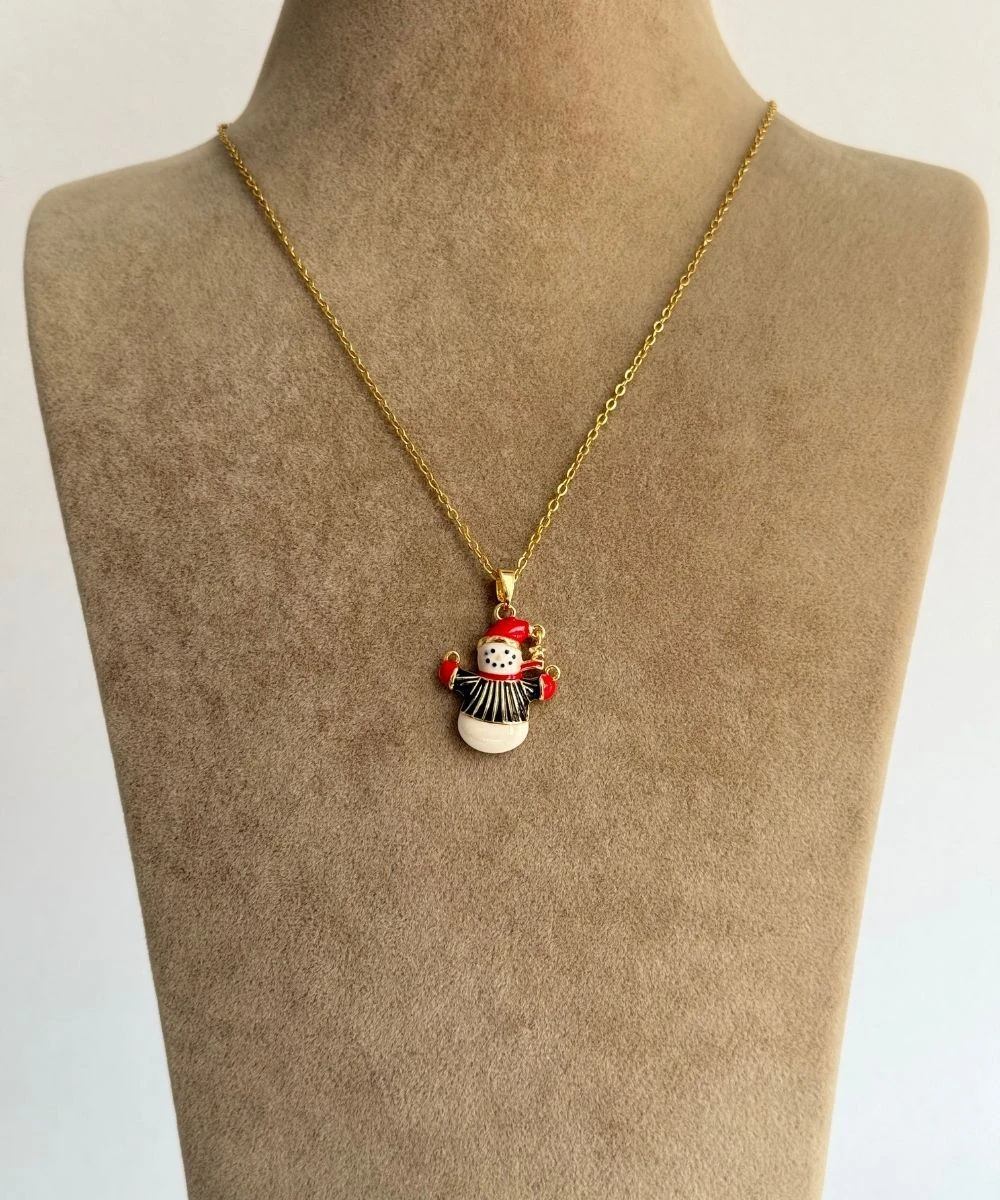 Çelik  Kardan Adam Kolye