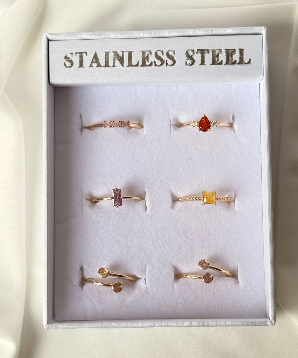 Pirinç 6'Lı  Ayarlamalı Yüzük