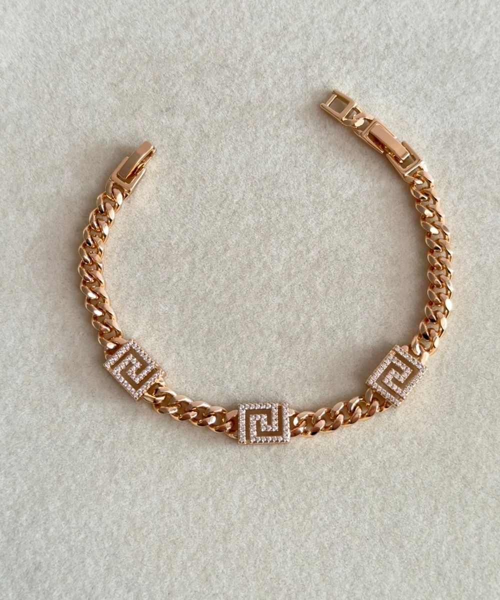 Xuping Taşlı Kare Labirent Bileklik