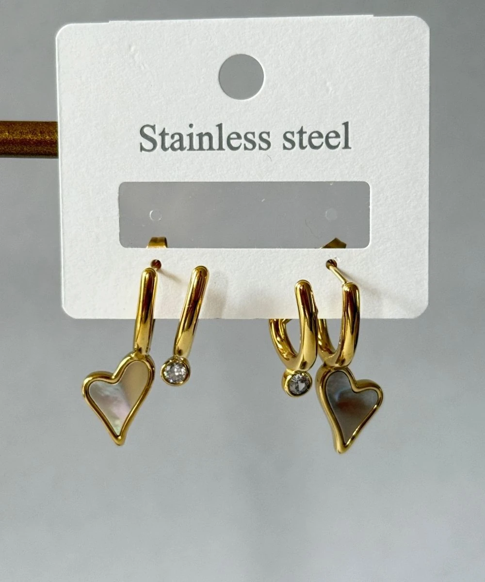 Çelik Sedef Sarmal Kalp Küpe