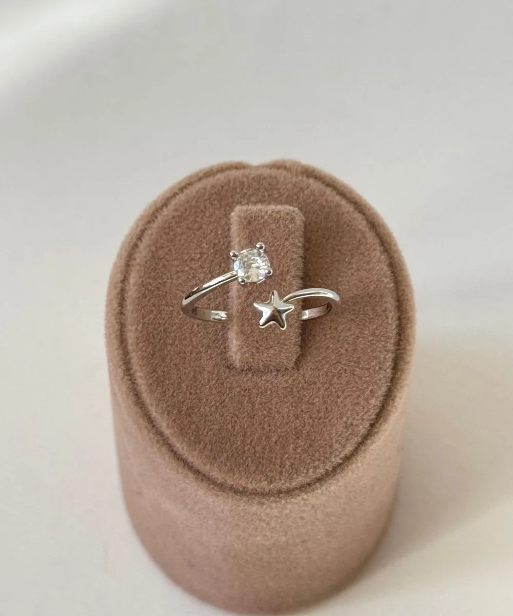 Pirinç Yıldız Tektaşlı Yüzük