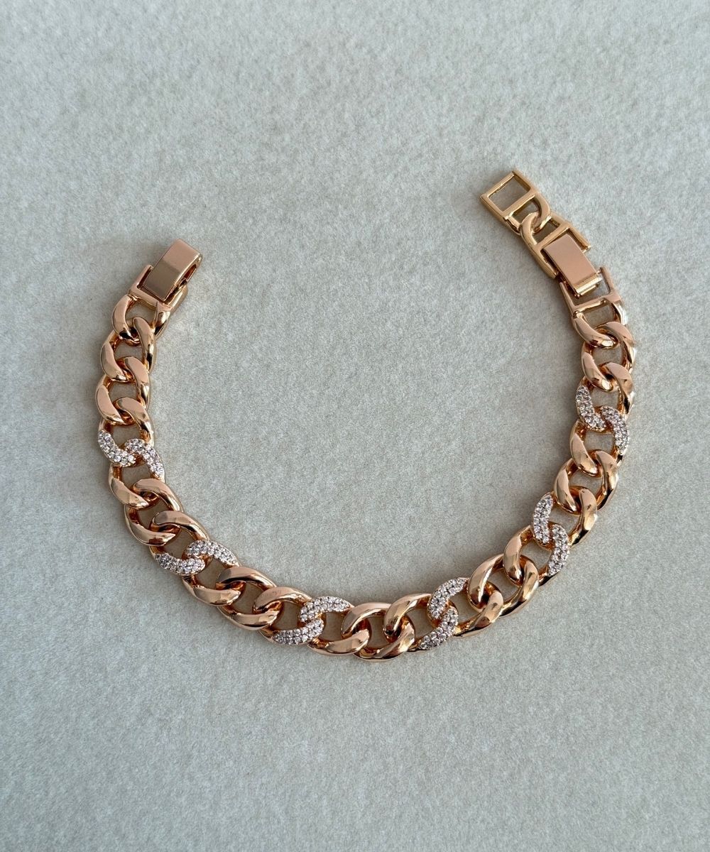 Xuping Taşlı Kalın Zincir Bileklik