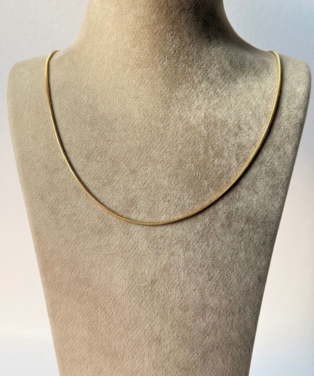 Çelik 45 Cm Sade Zincir Gold Kolye