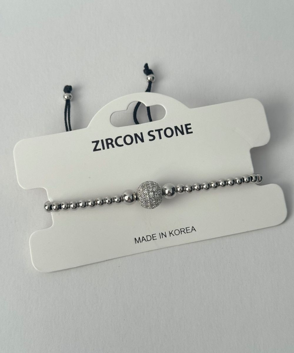 Zirkon Taşlı Top Bileklik