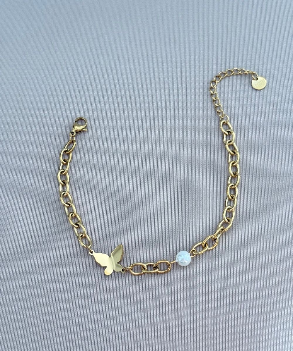 Çelik Kelebek Top Bileklik