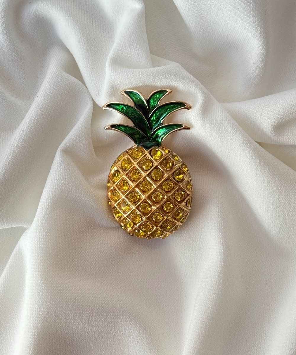 Vıp Taşlı Ananas Broş