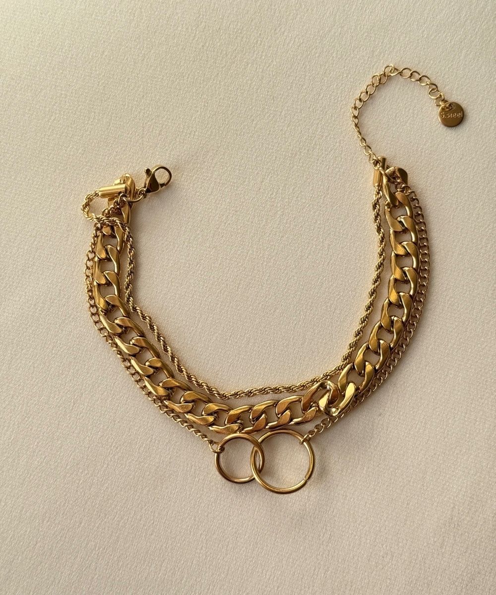 Çelik 3'Lü İç İçe Halka Bileklik