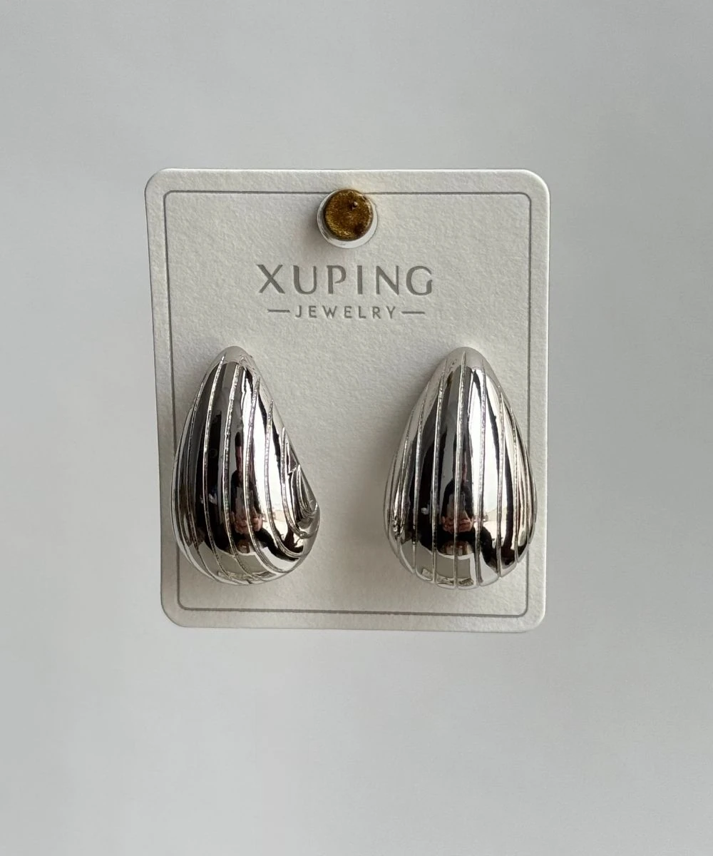 Xuping Çizgili Damla Küpe