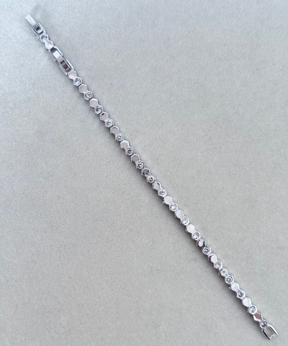 Vip Minimal Altıgen Yuvarlak Taşlı Bileklik