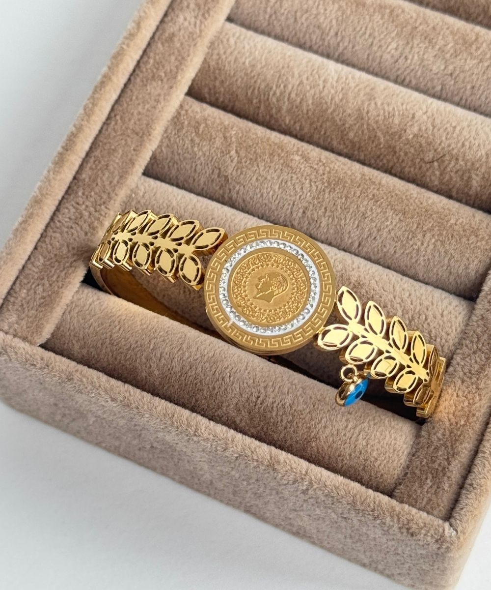 Çelik Çeyrekli Yaprak Desen Kelepçe