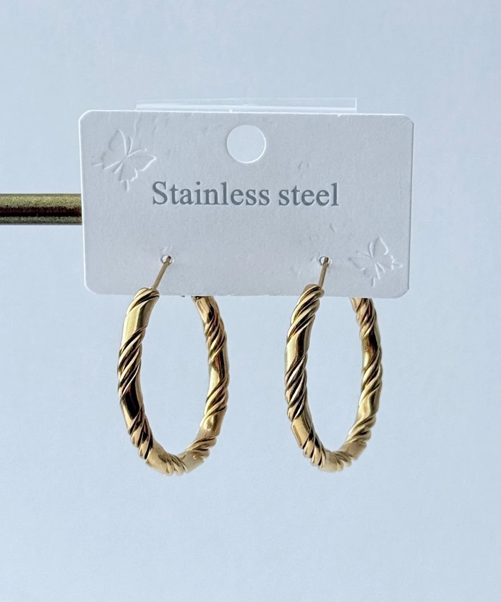 Çelik 2'Li Burgu Halka Küpe