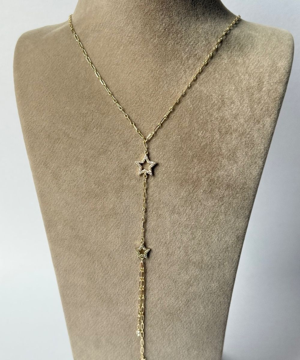 Vıp 2'Li Yıldız Y Gold Kolye