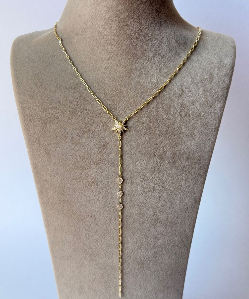 Vıp Tekli Kuzey Yıldızı Gold Kolye