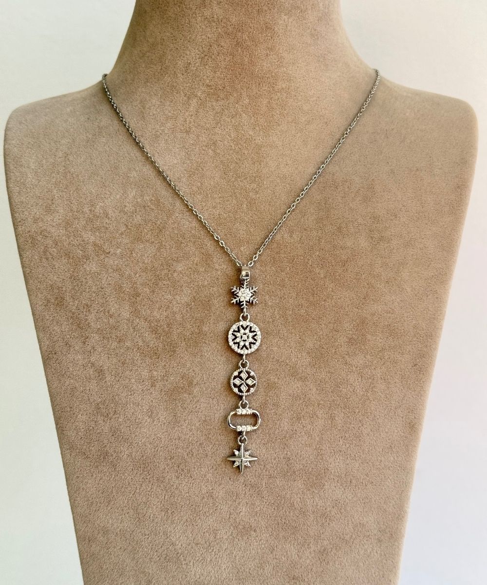 Çelik Kar Tanesi Kuzey Yıldızı Y Silver Kolye