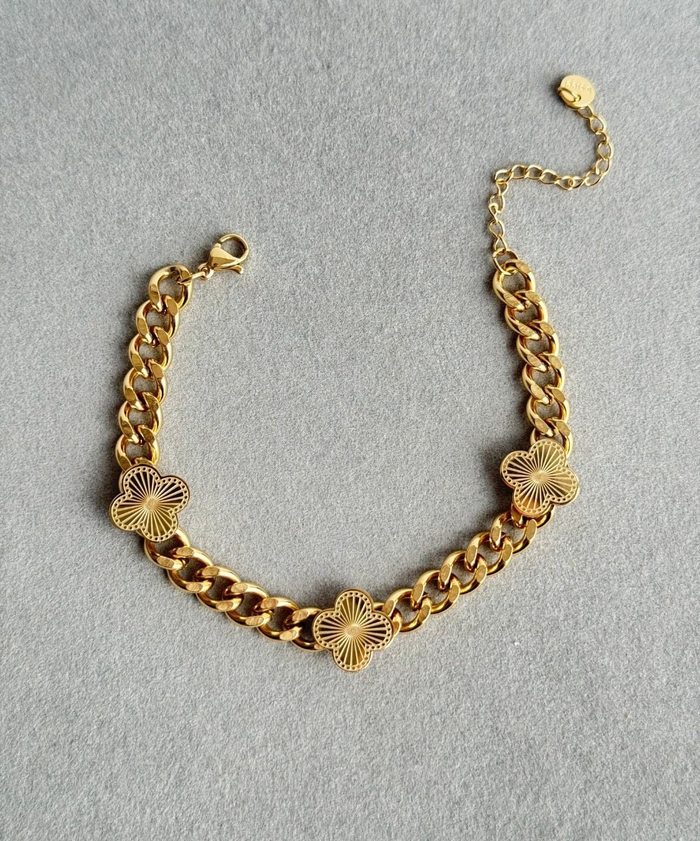 Çelik Gold Yonca Bileklik