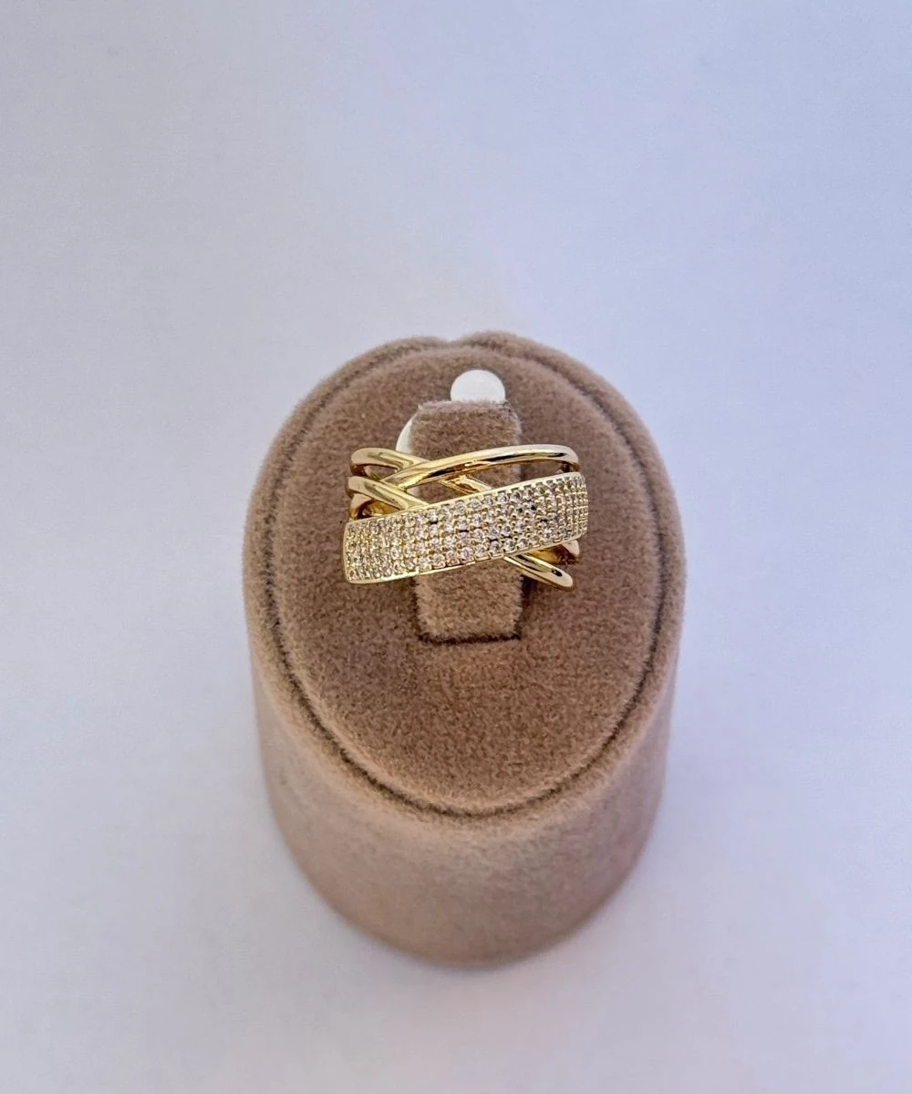 Xuping Taşlı Karışık Şerit  Numaralı Yüzük