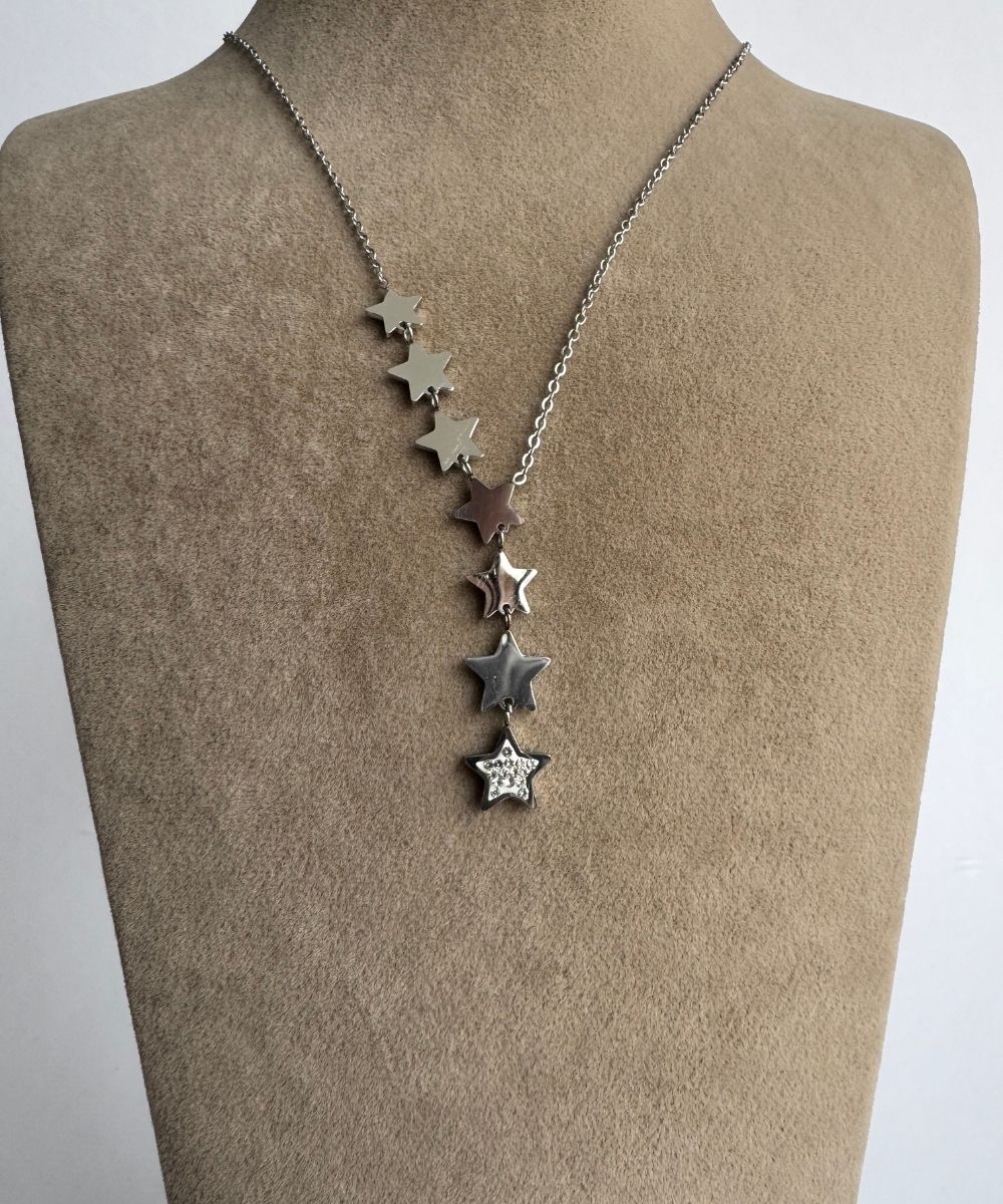 Çelik 7 Yıldızlı Kolye