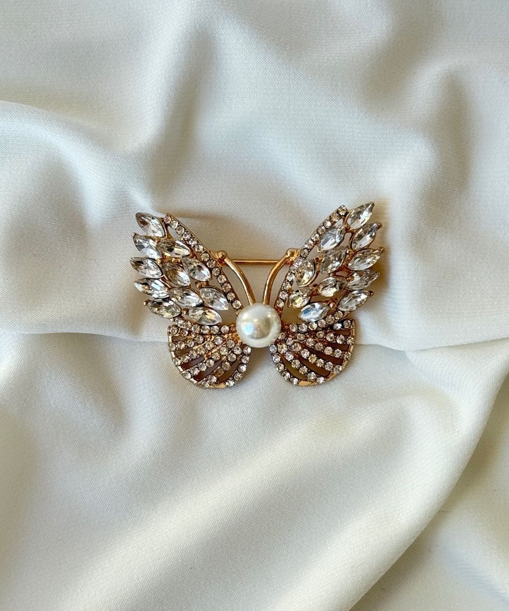 Vıp Taşlı Kelebek Broş