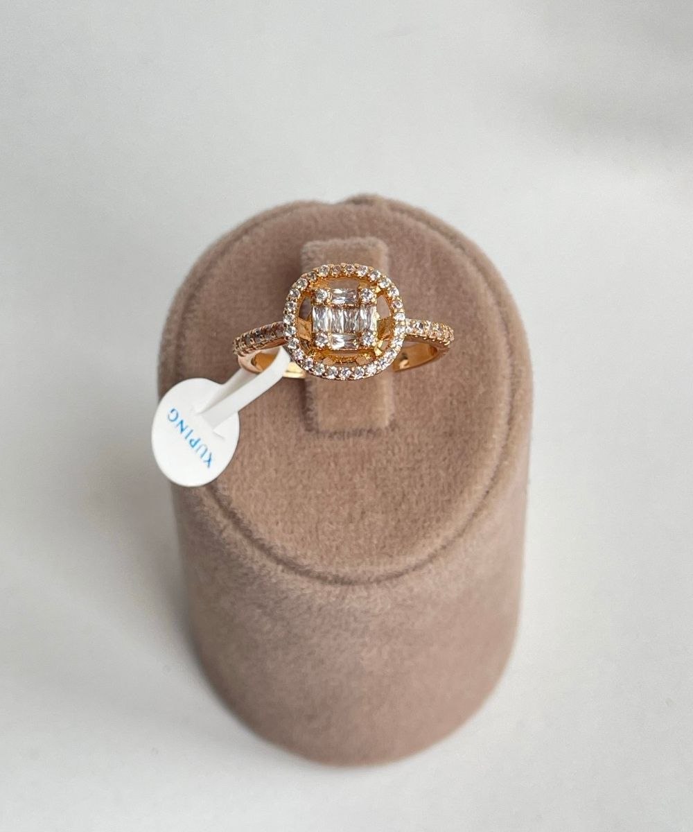 Xuping Oval Baget Taşlı Rose Numaralı Yüzük