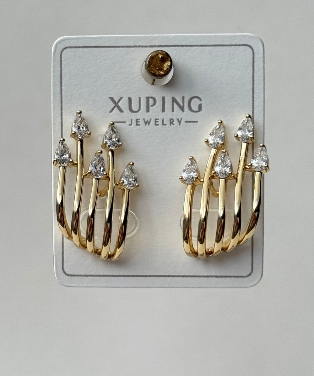 Xuping Mızrak Taşlı Gold Küpe