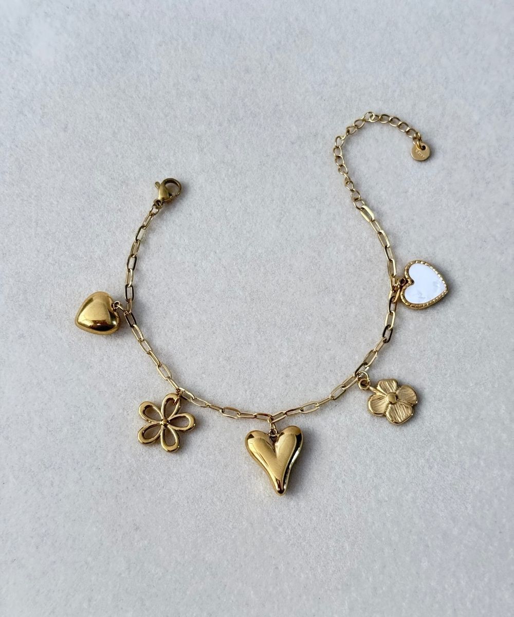 Çelik Sedef Kalp Yonca Bileklik