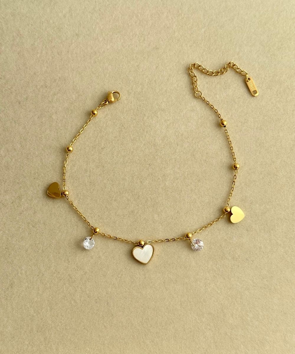 Çelik Dorika Kalp Sedefli Halhal