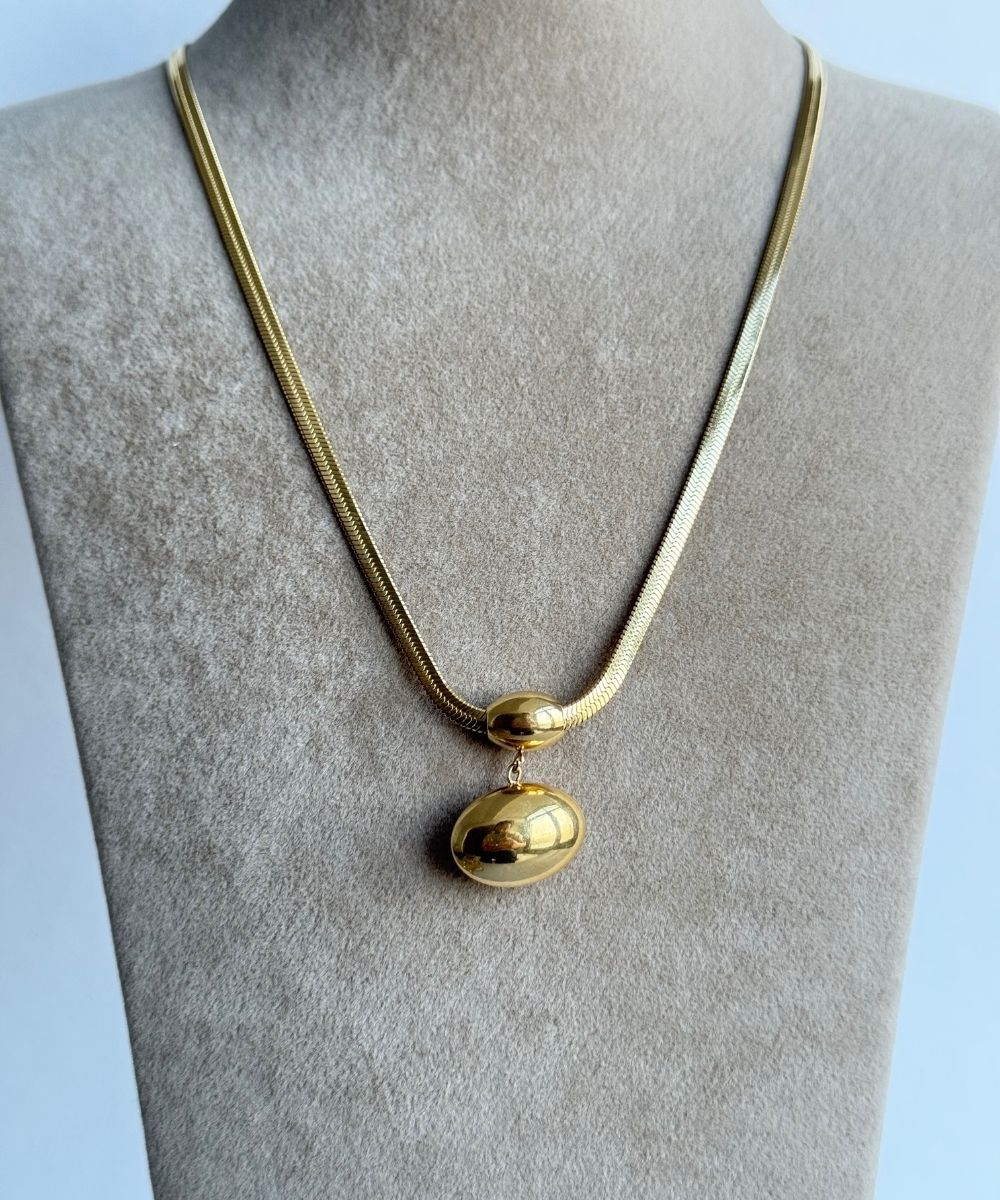 Çelik  İtalyan Yassı Toplu Kolye