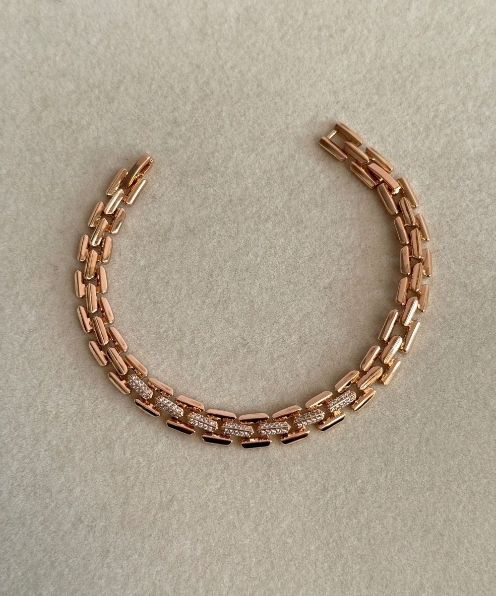 Xuping Dörtgen Taşlı Zincir Bileklik