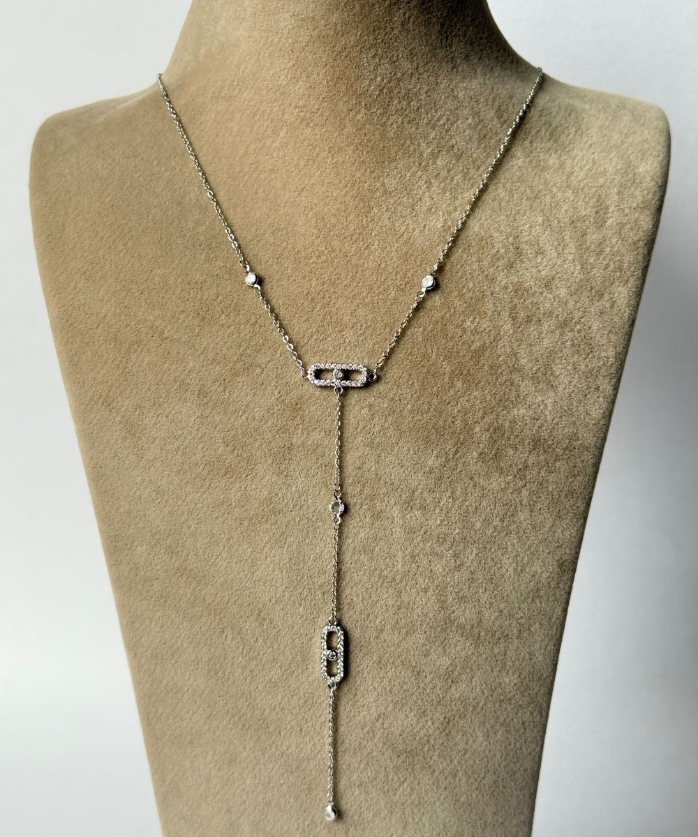 Vıp Dracul Taşlı Y Silver Kolye