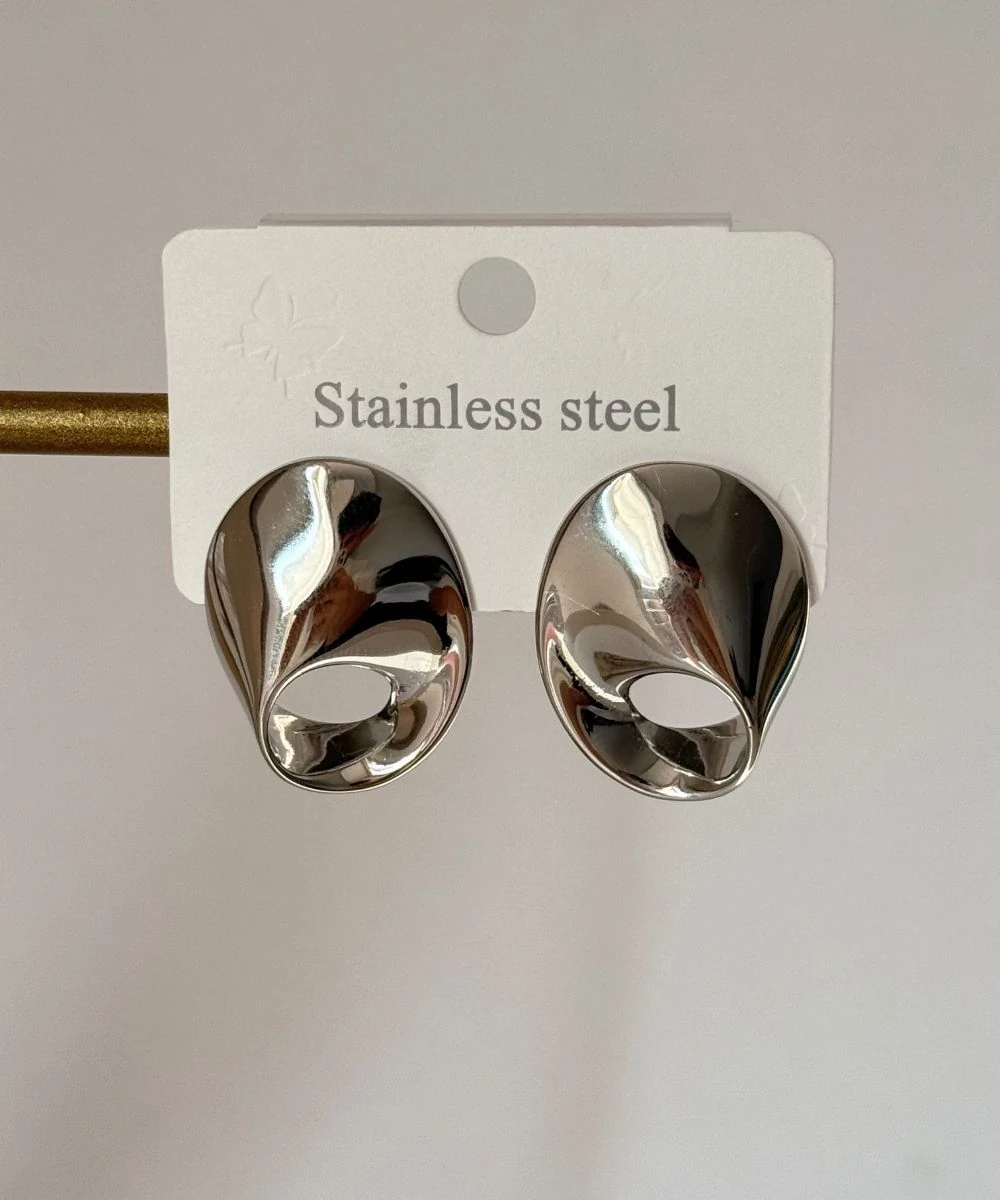 Çelik 2'Li Klein Silver Küpe