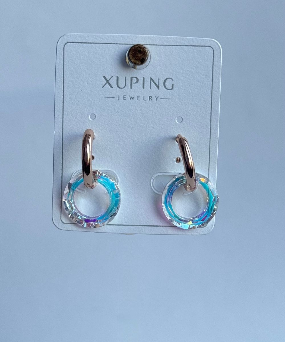 Xuping Moşe Beyaz Küpe