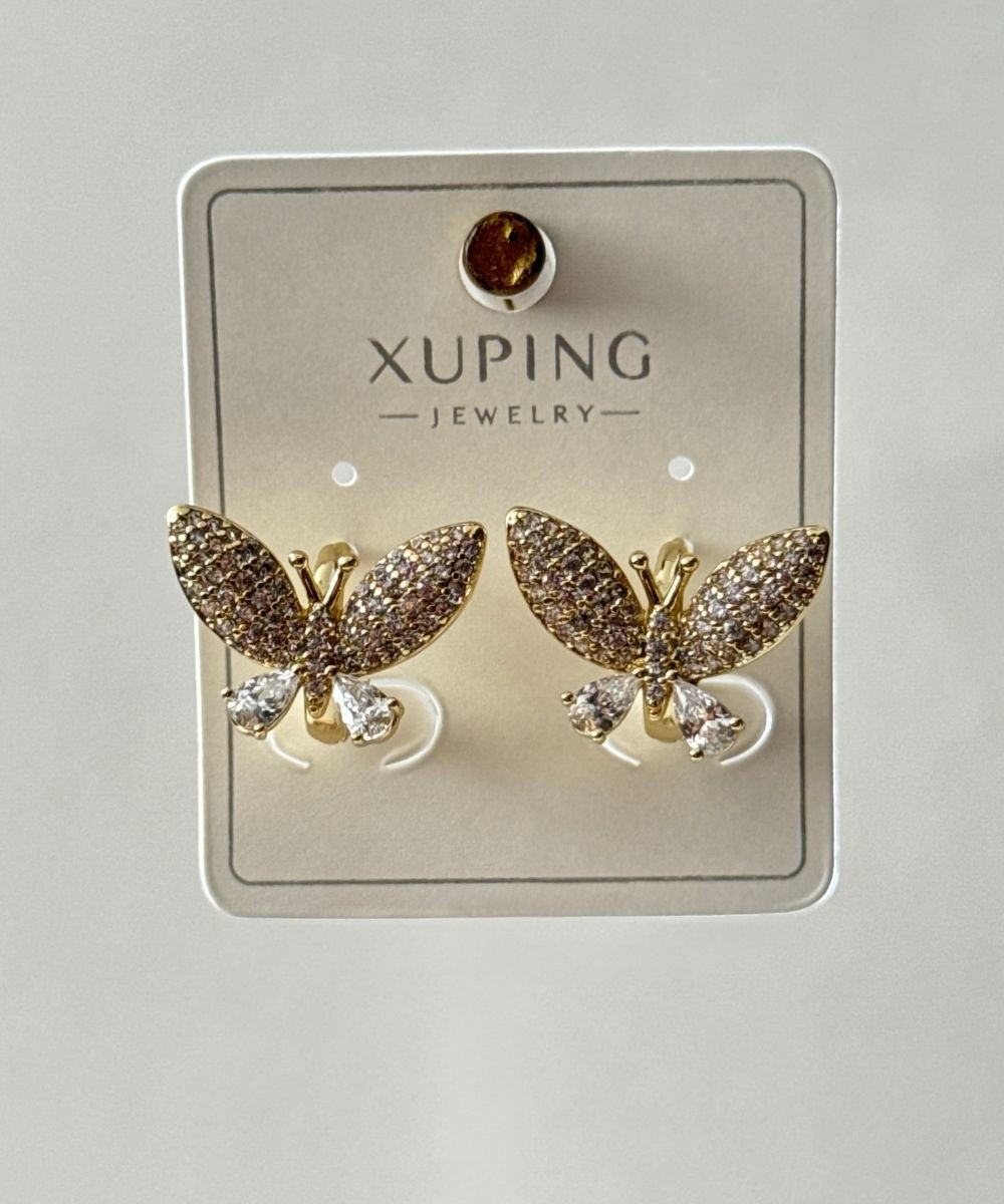 Xuping Kelebek Taşlı Küpe