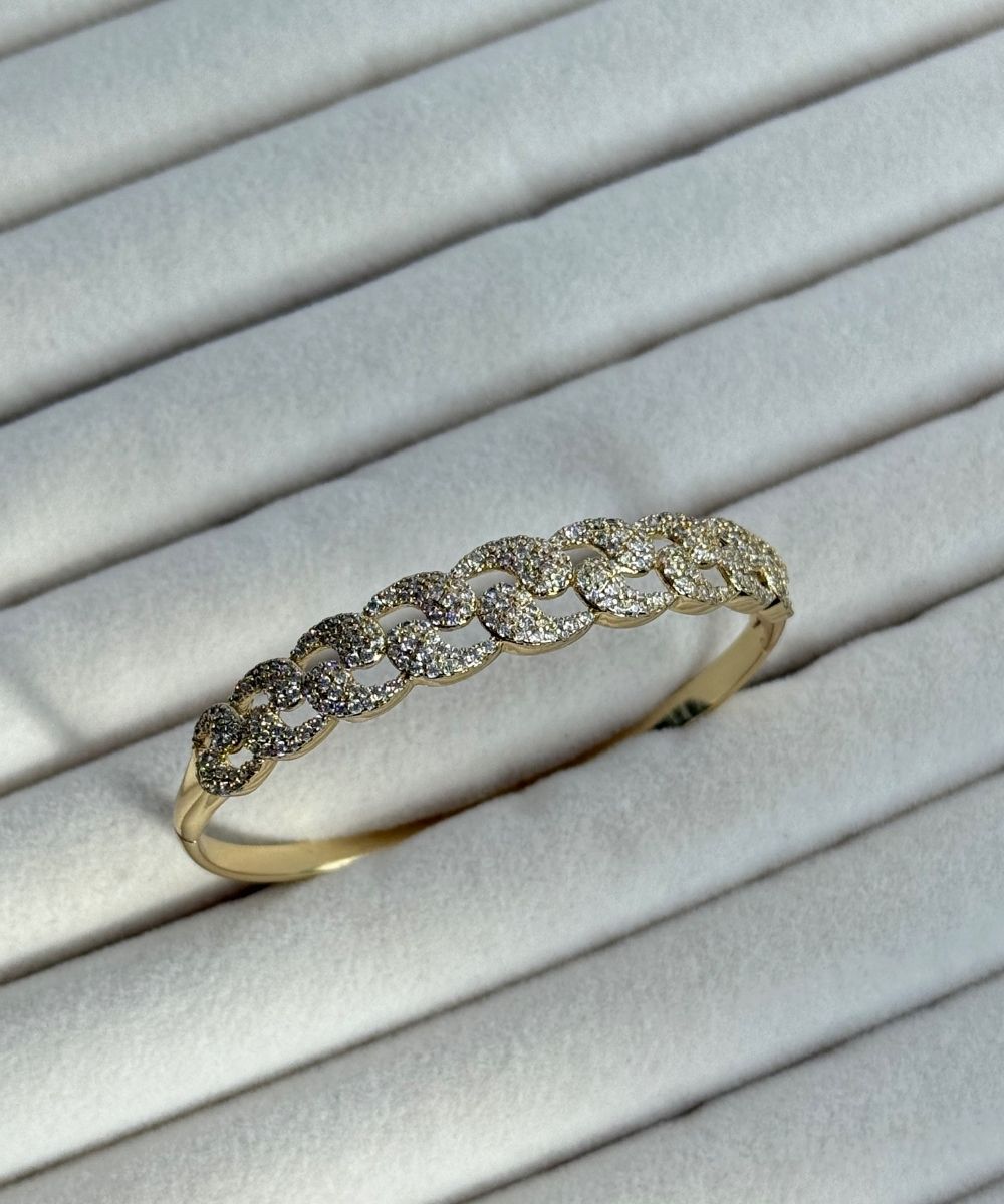 Xuping Taşlı Damla Gold Kelepçe