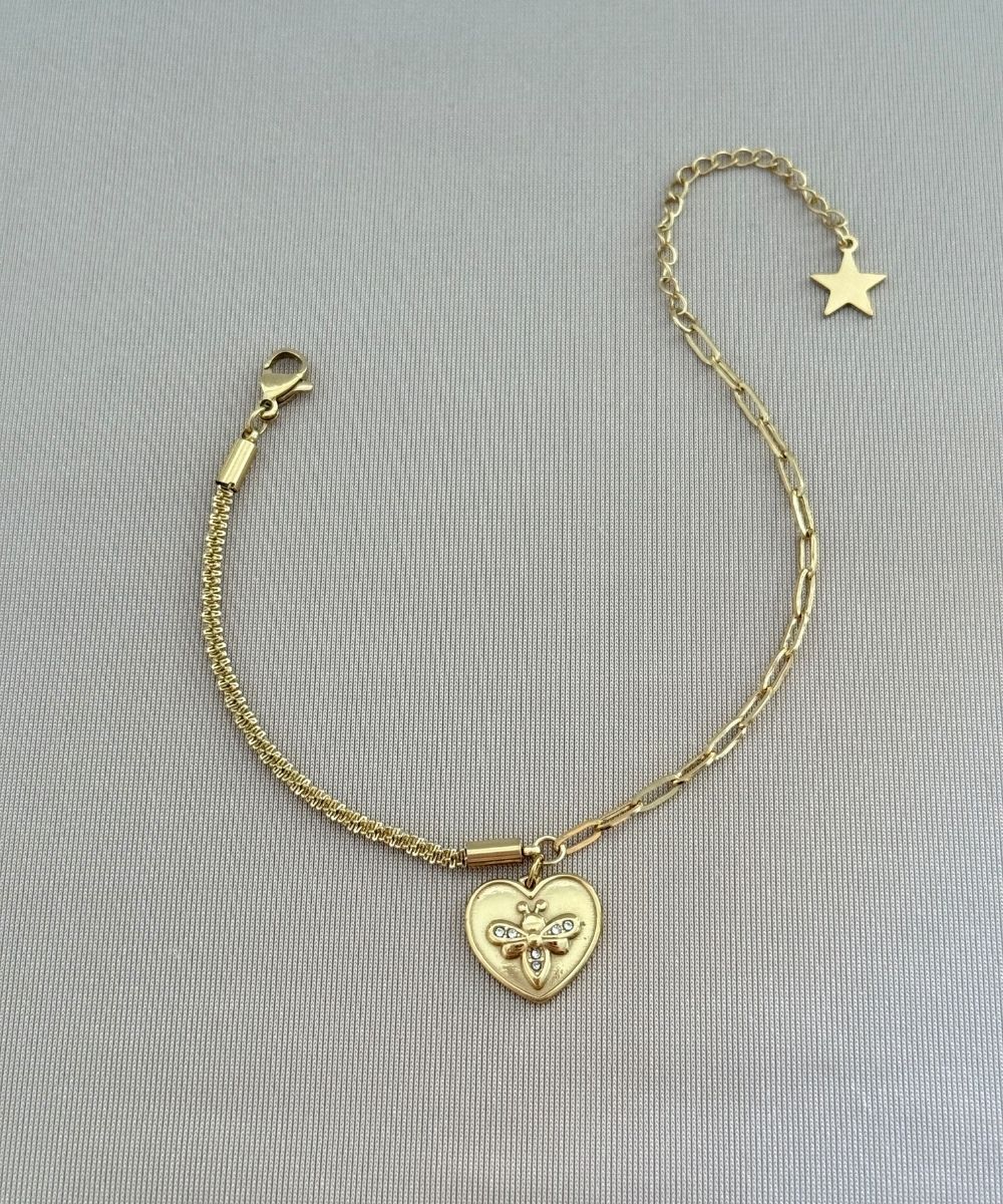 Çelik Taşlı Minimal Kelebek Bileklik