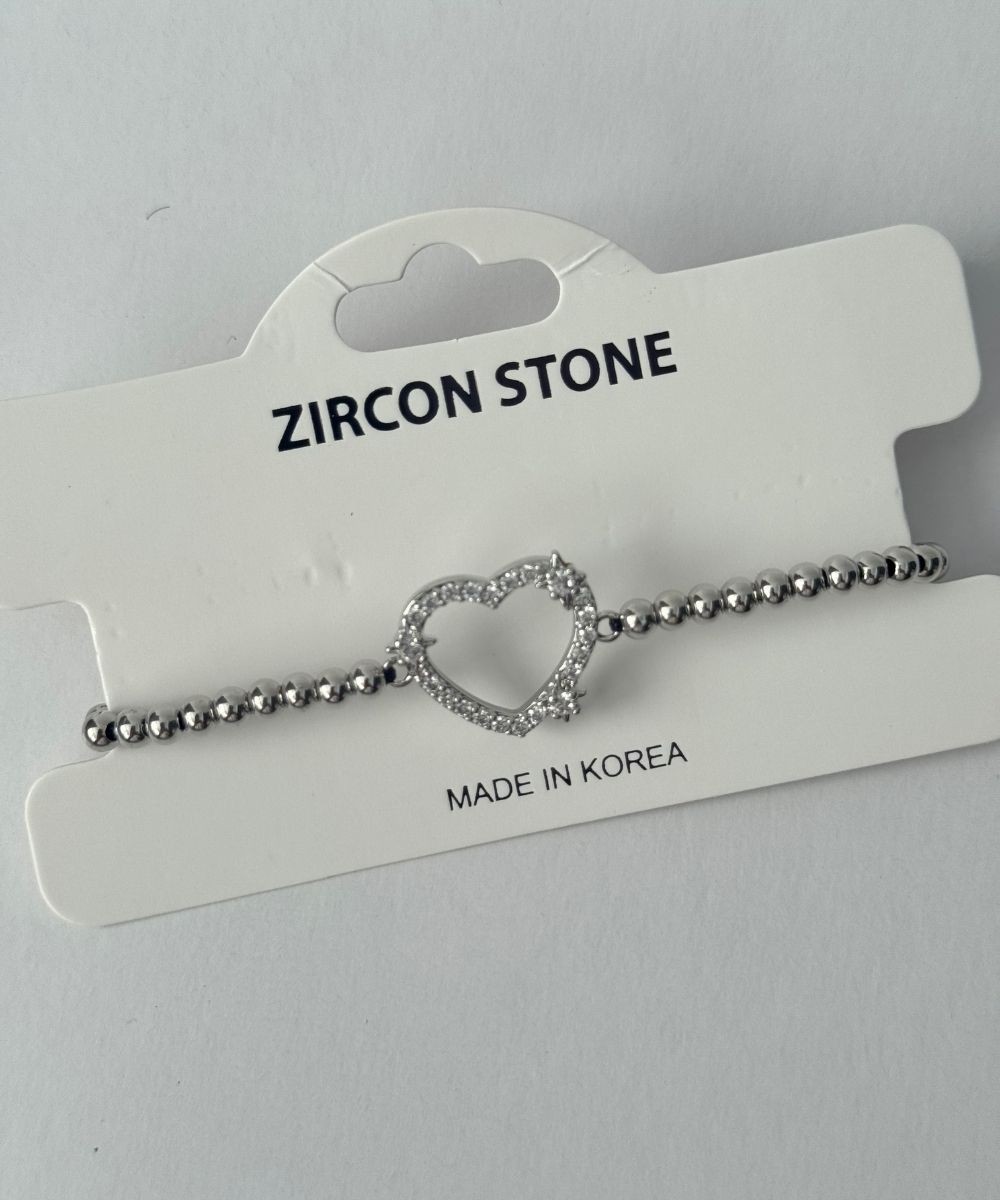 Zirkon Kalp Bileklik